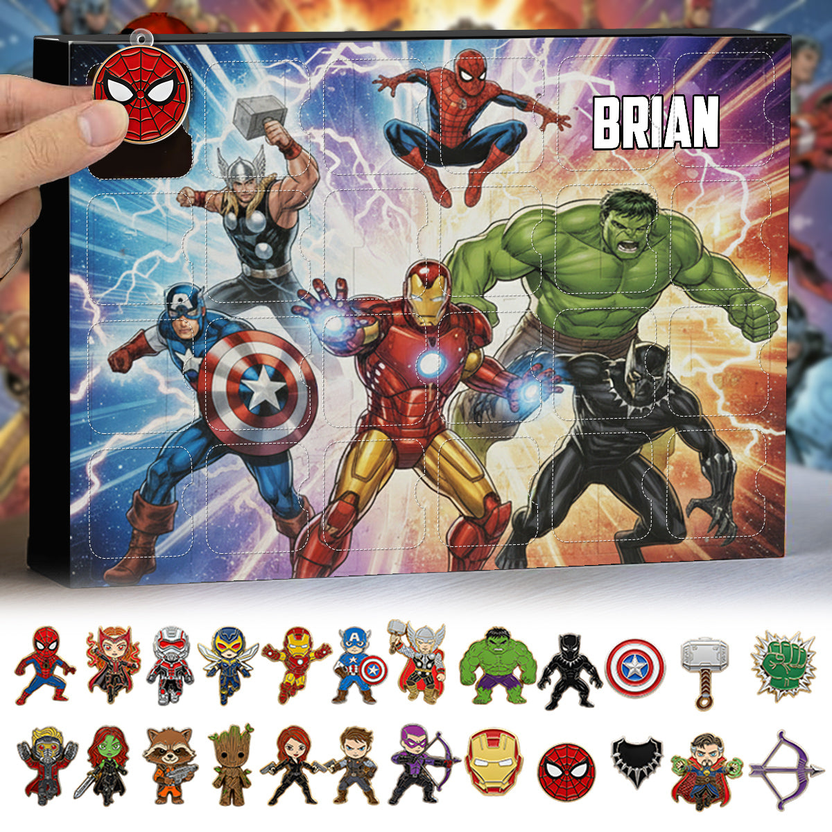 Heros - Personalized Kid Advent Calendar With Ornaments