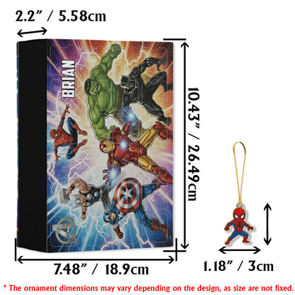 Heros - Personalized Kid Advent Calendar With Ornaments