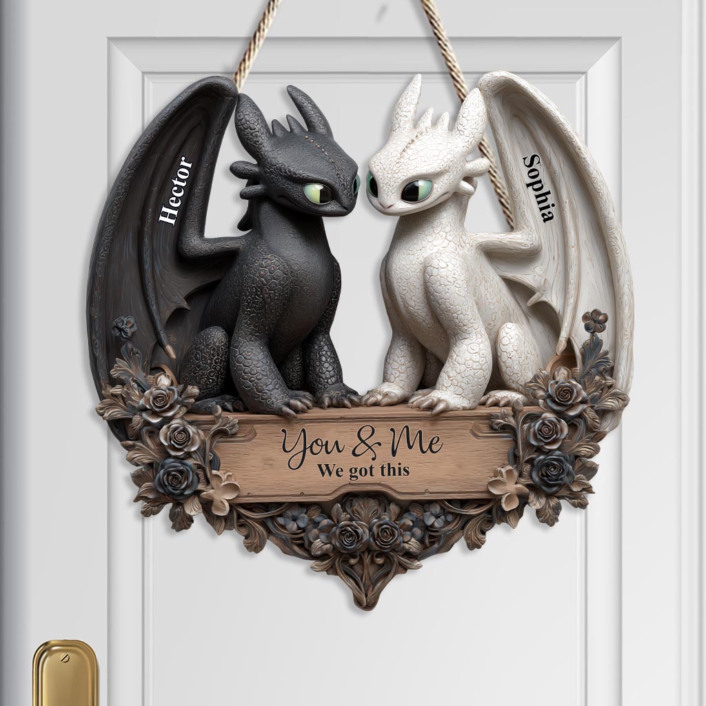 You And Me We Got This - Personalized Couple Custom Shaped Wood Sign