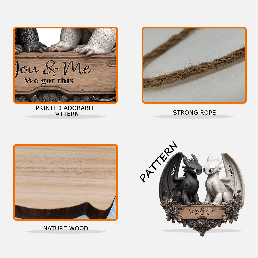 You And Me We Got This - Personalized Couple Custom Shaped Wood Sign