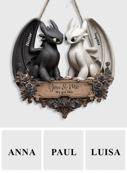 You And Me We Got This - Personalized Couple Custom Shaped Wood Sign