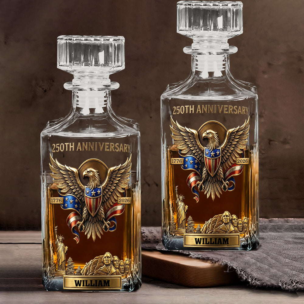 250th Anniversary USA - Personalized Pontoon Whiskey Decanter Set