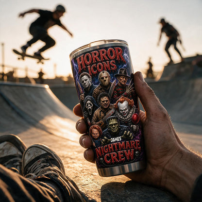 Horror Movies Fans Gift, Nutrtion Facts - Personalized Horror Character Tumbler