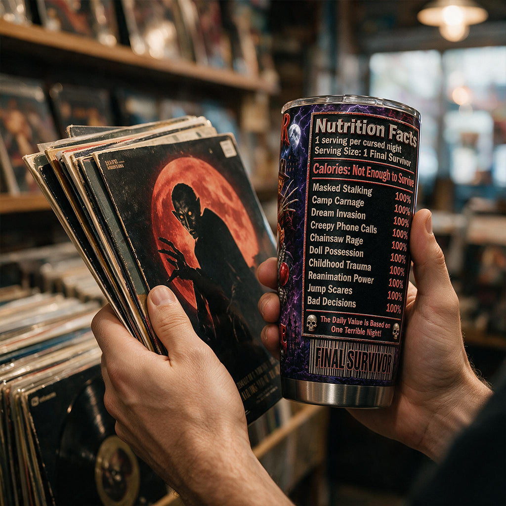 Horror Movies Fans Gift, Nutrtion Facts - Personalized Horror Character Tumbler