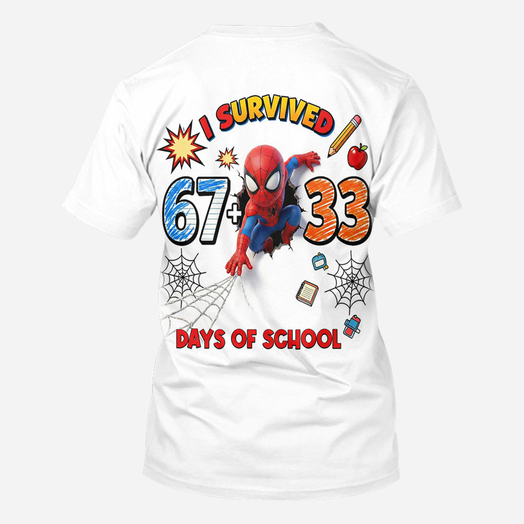 I Survived 100 Days of School - Personalized Superhero All Over Shirt