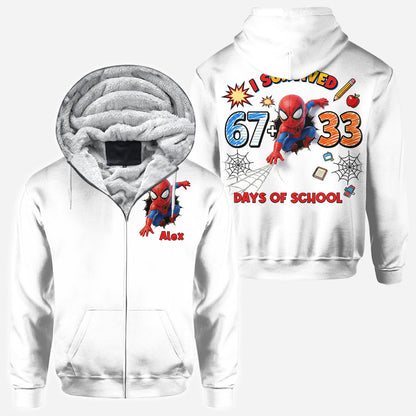 I Survived 100 Days of School - Personalized Superhero All Over Shirt