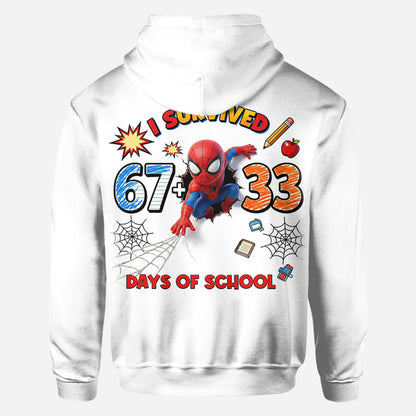 I Survived 100 Days of School - Personalized Superhero All Over Shirt