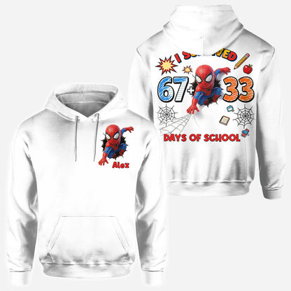 I Survived 100 Days of School - Personalized Superhero All Over Shirt