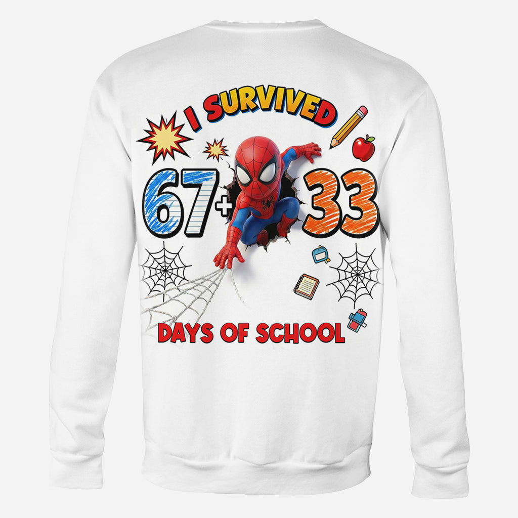 I Survived 100 Days of School - Personalized Superhero All Over Shirt