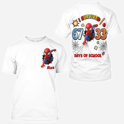 I Survived 100 Days of School - Personalized Superhero All Over Shirt