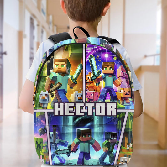 Miner Lover - Personalized Block World Backpack
