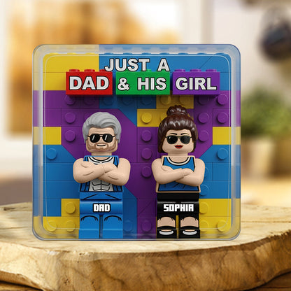 Just A Dad And His Girl - Personalized Father Custom Shaped Acrylic Plaque
