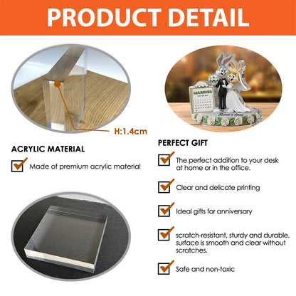 Happy Anniversary Couple - Personalized Custom Shaped Acrylic Plaque