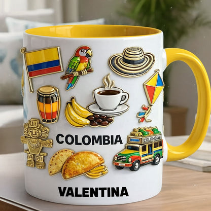 Proud Colombian - Personalized Expats Accent Mug & Coaster