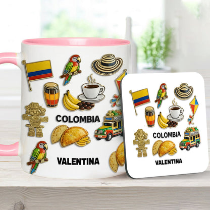 Proud Colombian - Personalized Expats Accent Mug & Coaster