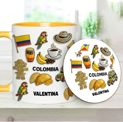 Proud Colombian - Personalized Expats Accent Mug & Coaster