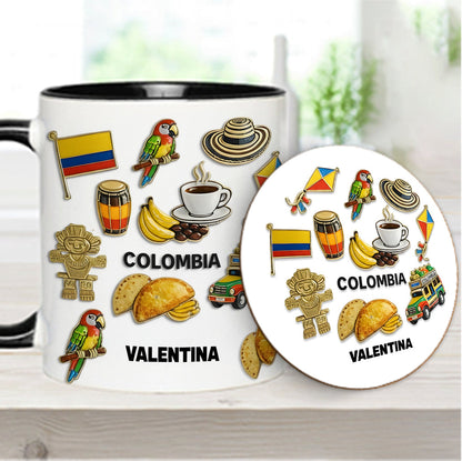 Proud Colombian - Personalized Expats Accent Mug & Coaster