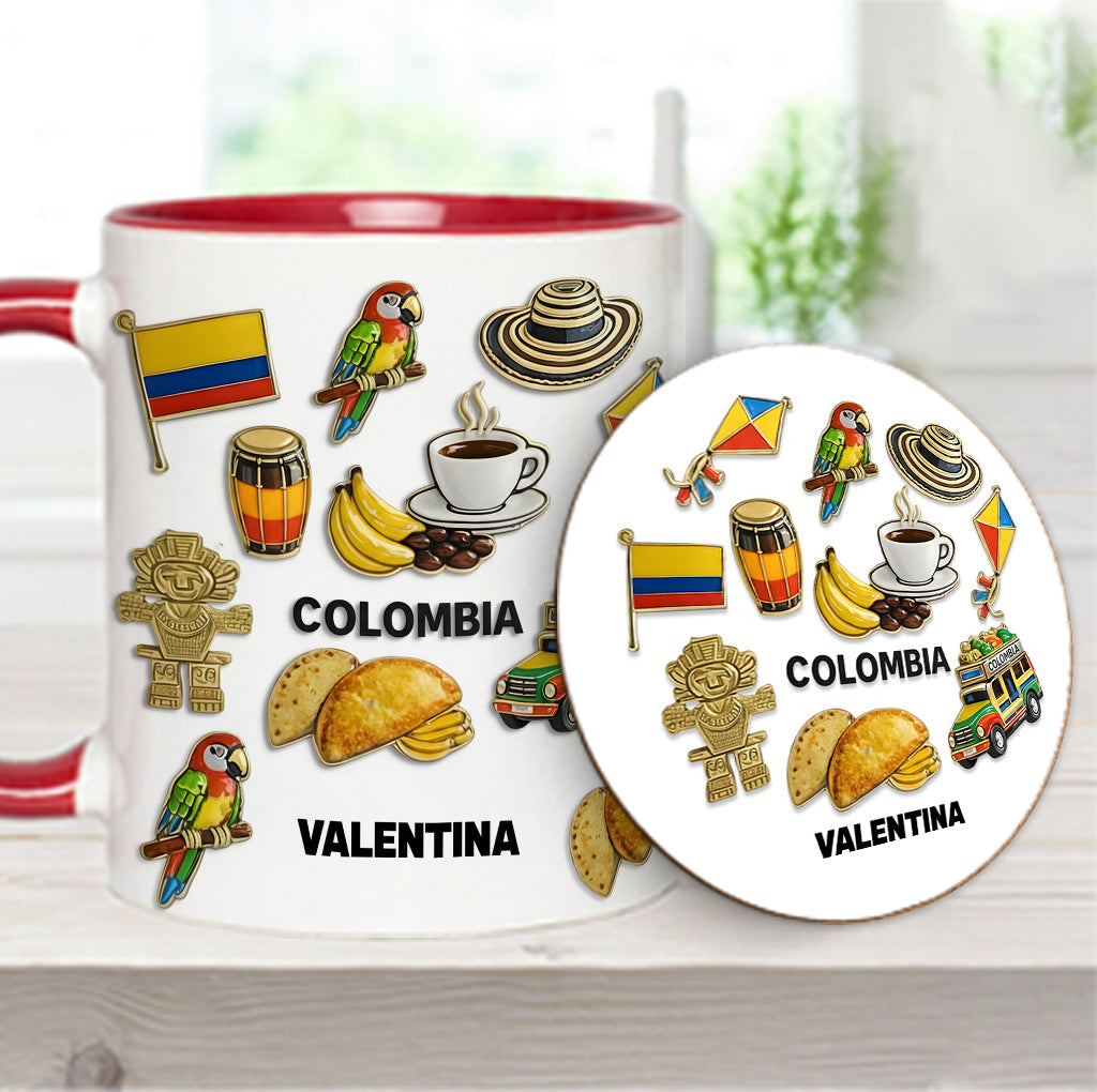 Proud Colombian - Personalized Expats Accent Mug & Coaster