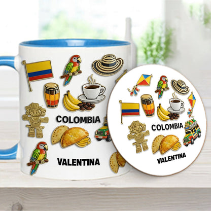 Proud Colombian - Personalized Expats Accent Mug & Coaster
