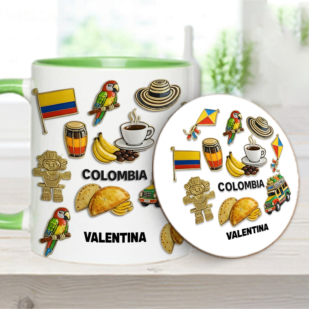 Proud Colombian - Personalized Expats Accent Mug & Coaster
