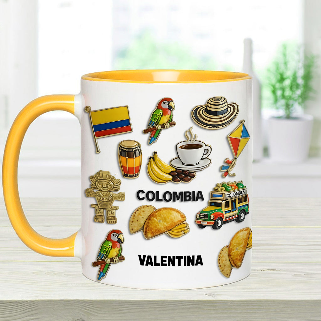 Proud Colombian - Personalized Expats Accent Mug & Coaster