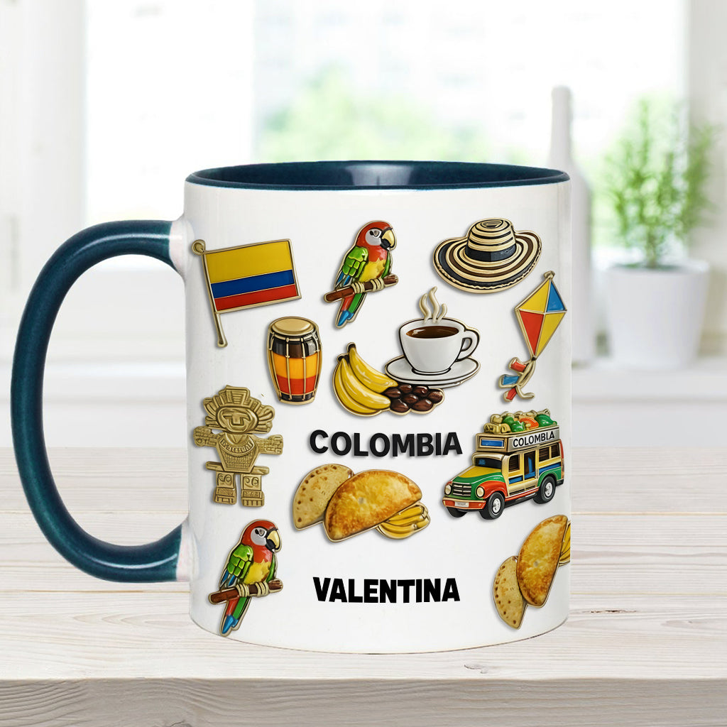 Proud Colombian - Personalized Expats Accent Mug & Coaster