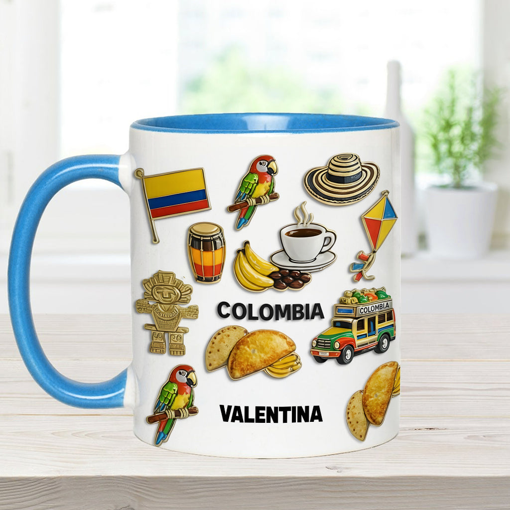 Proud Colombian - Personalized Expats Accent Mug & Coaster