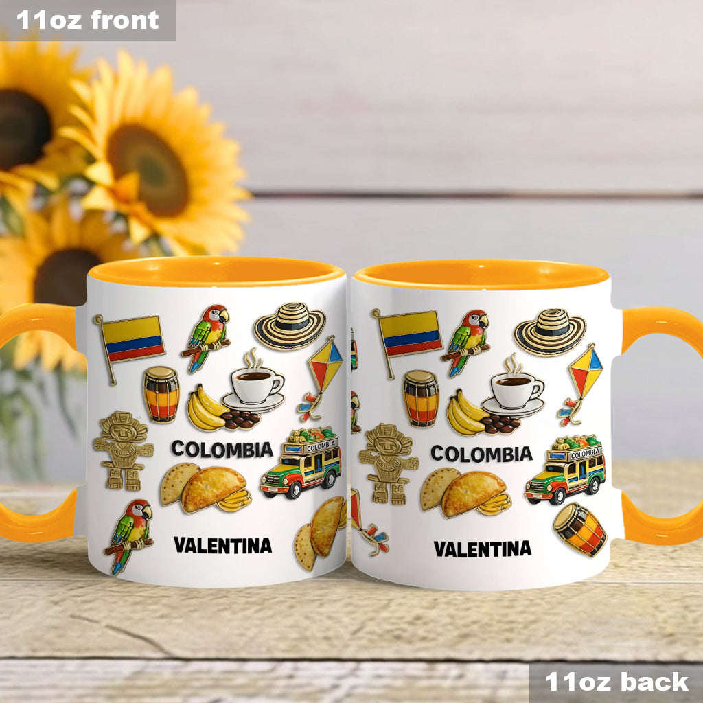 Proud Colombian - Personalized Expats Accent Mug & Coaster