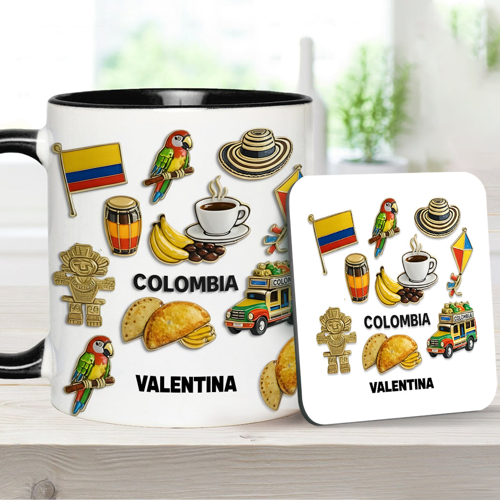 Proud Colombian - Personalized Expats Accent Mug & Coaster