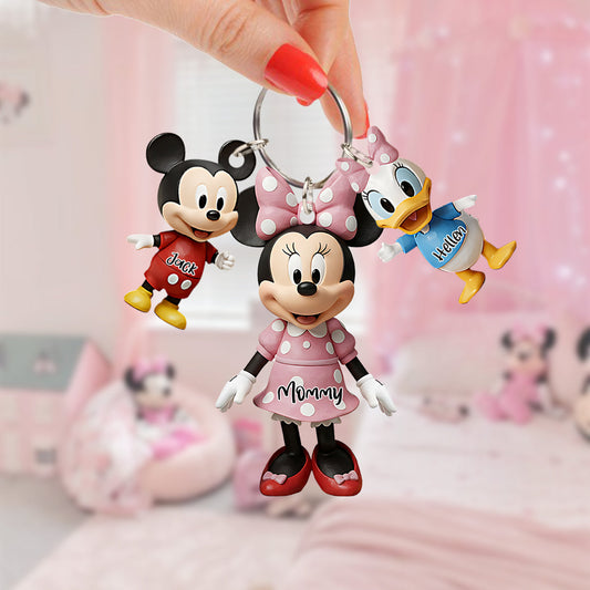 Mama Mouse - Personalized Mouse Keychain with Charms