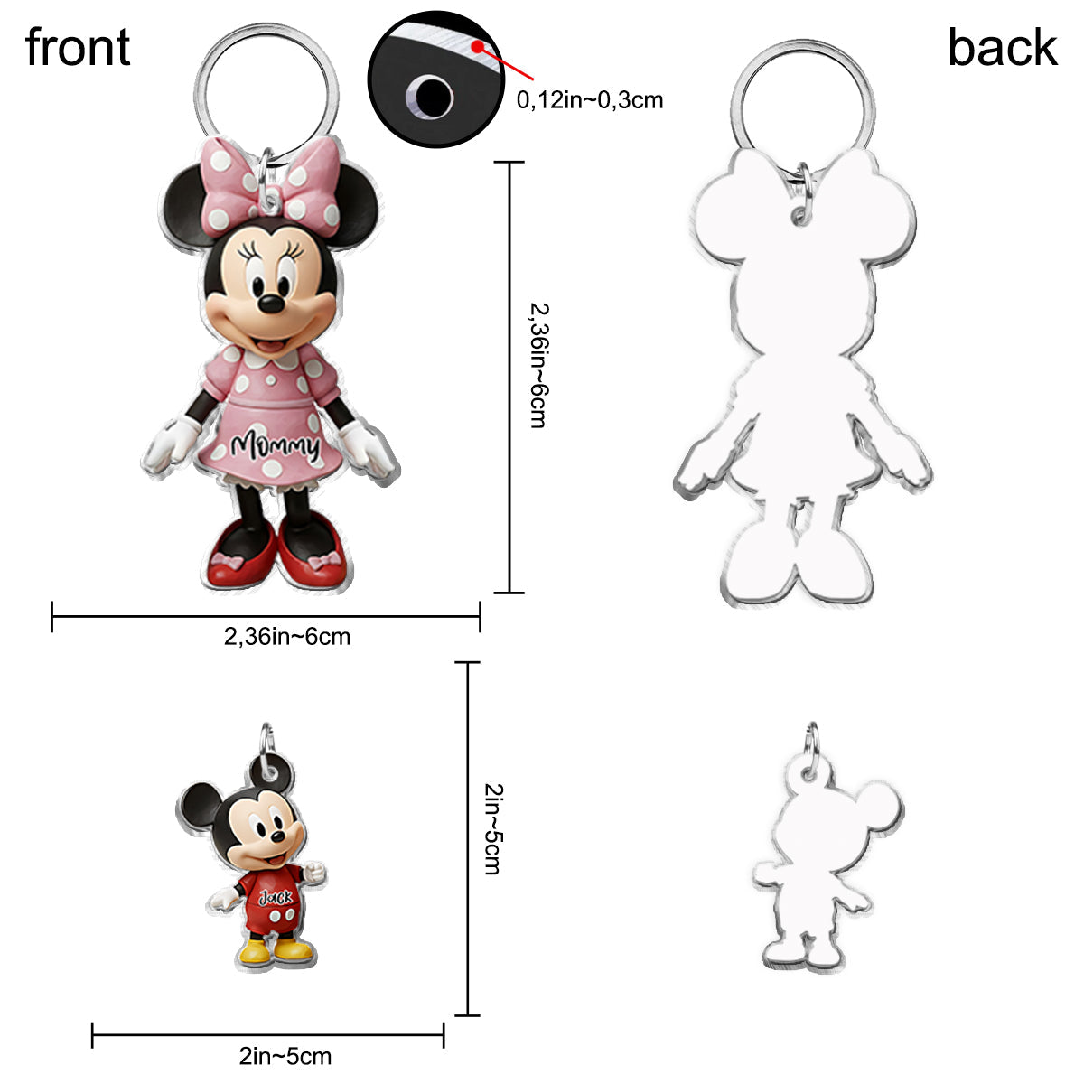 Mama Mouse - Personalized Mouse Keychain with Charms