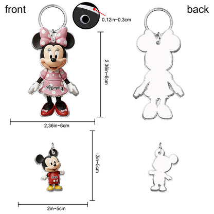 Mama Mouse - Personalized Mouse Keychain with Charms