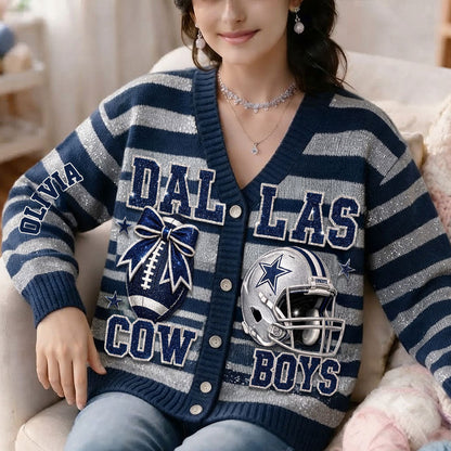 Game Day - Personalized Football Cardigan Sweater
