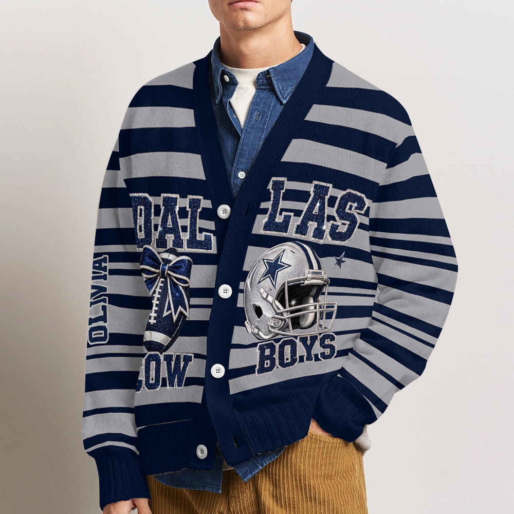Game Day - Personalized Football Cardigan Sweater