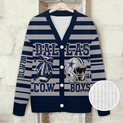 Game Day - Personalized Football Cardigan Sweater