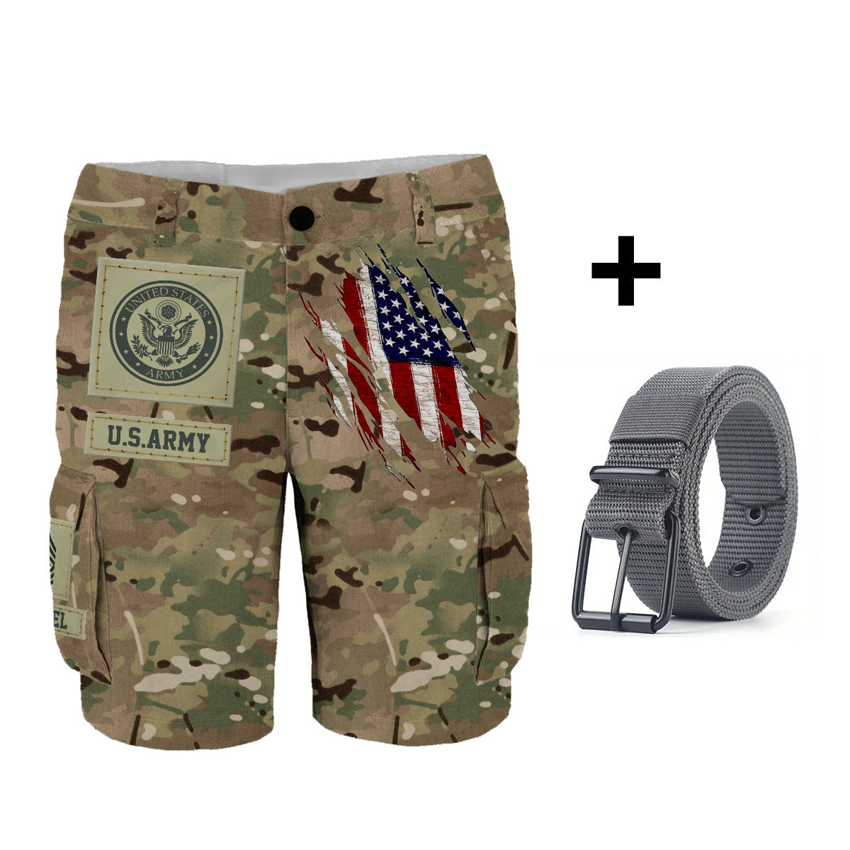 I'm A Soldier - Personalized Veteran Cargo Shorts With Belt