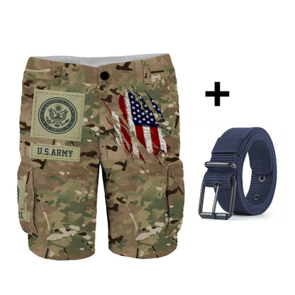 I'm A Soldier - Personalized Veteran Cargo Shorts With Belt