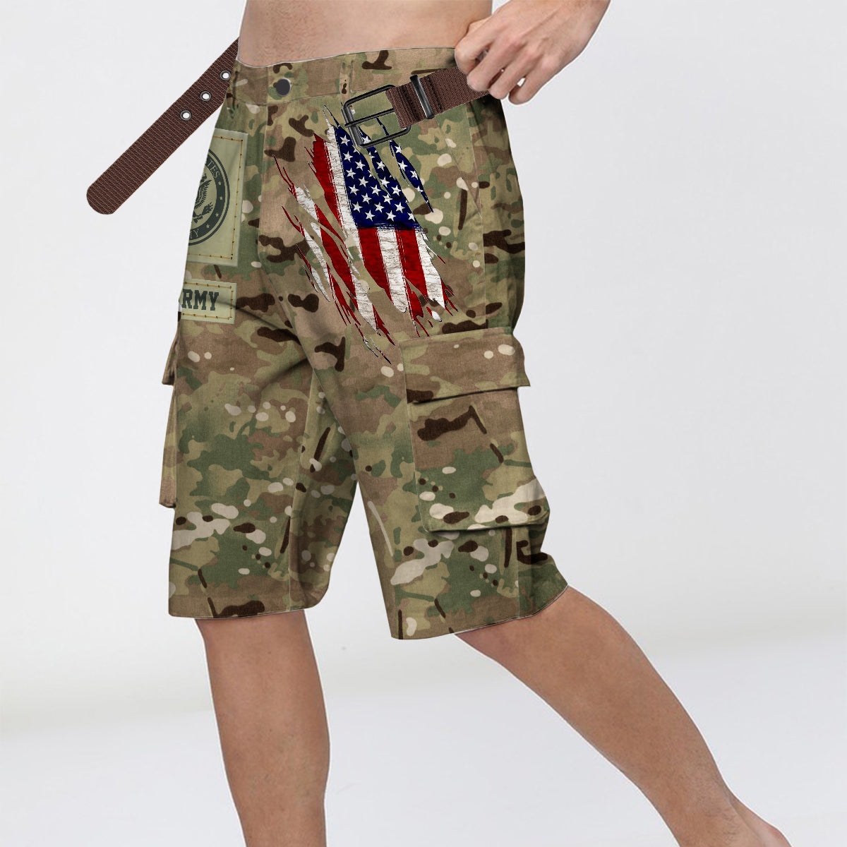 I'm A Soldier - Personalized Veteran Cargo Shorts With Belt