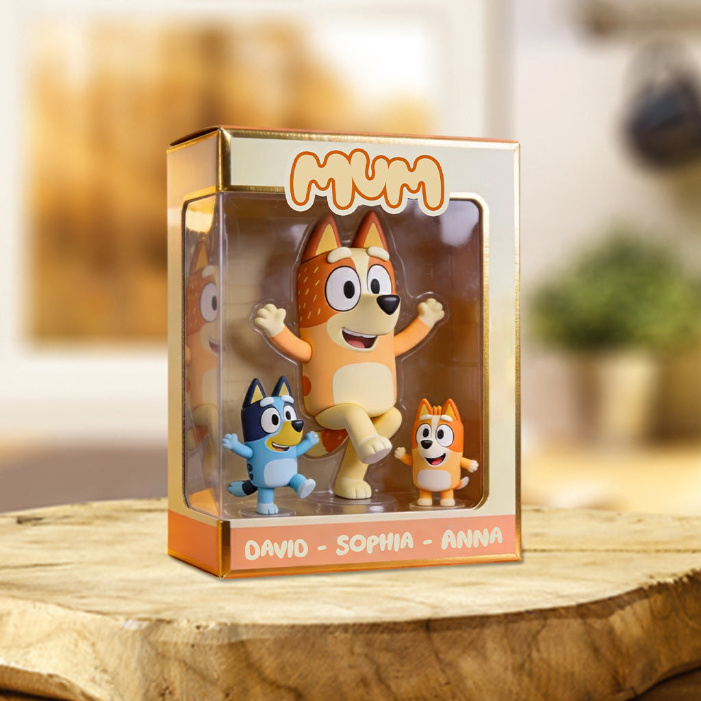 Gifts For Mum Dad - Personalized Blue Dog Custom Shaped Acrylic Plaque