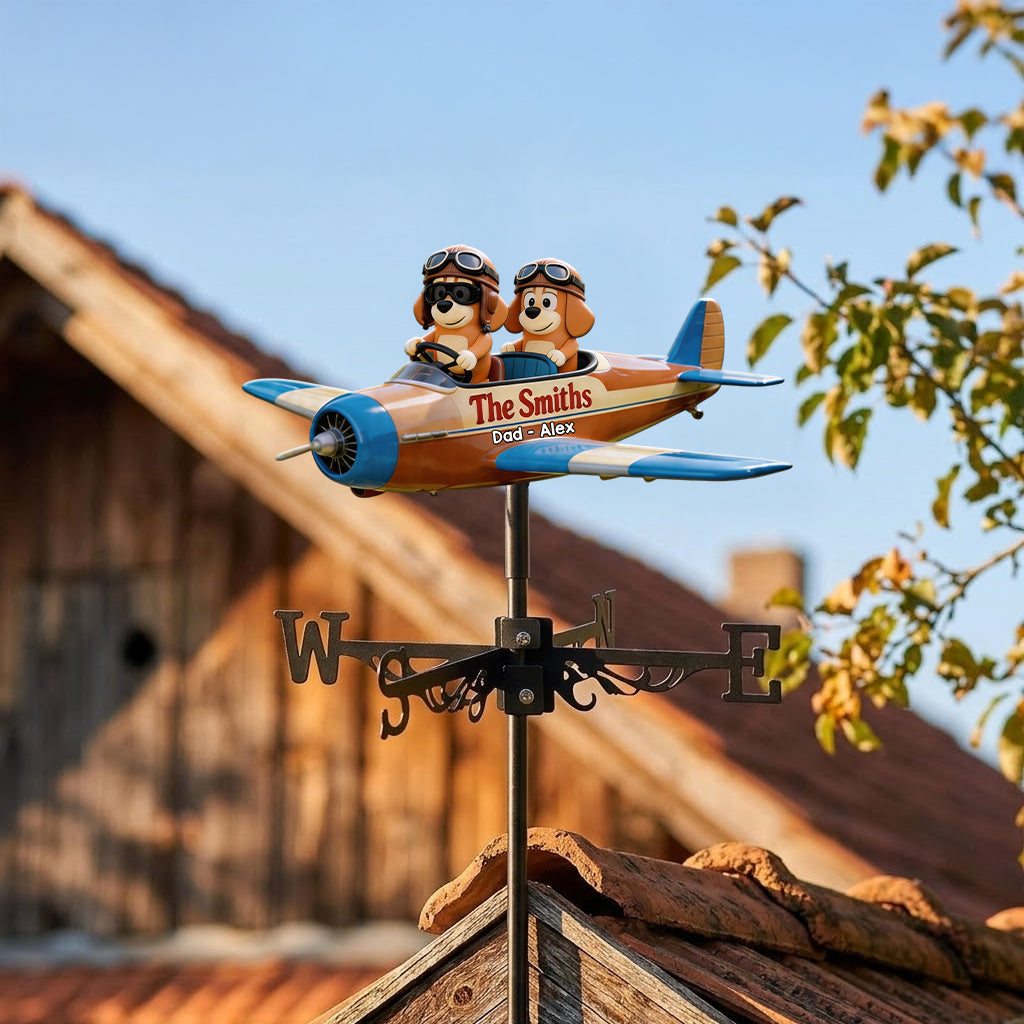 Blue Dog Family - Personalized Blue Dog Weather Vane