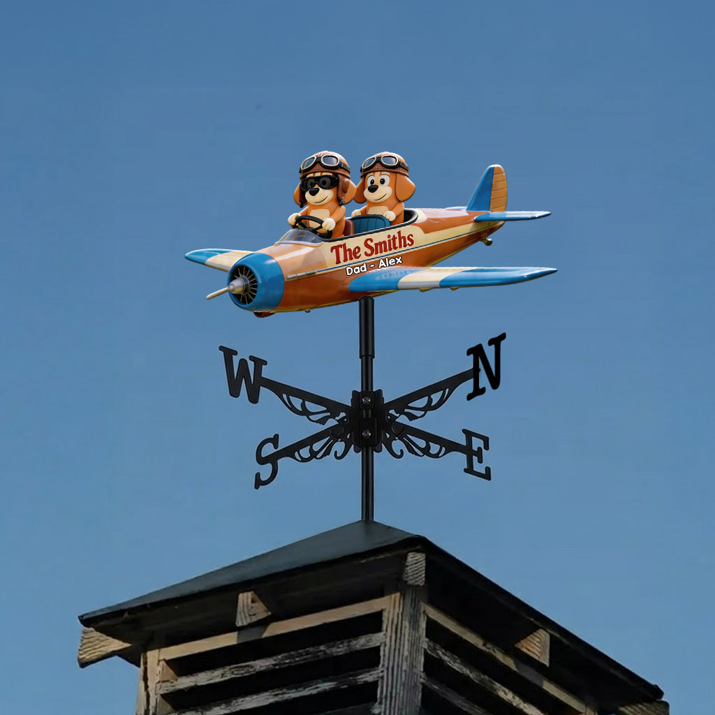 Blue Dog Family - Personalized Blue Dog Weather Vane