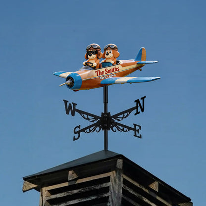 Blue Dog Family - Personalized Blue Dog Weather Vane