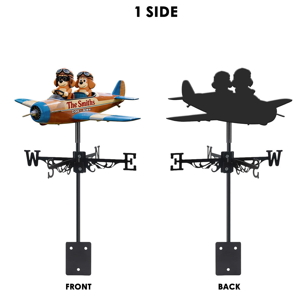 Blue Dog Family - Personalized Blue Dog Weather Vane