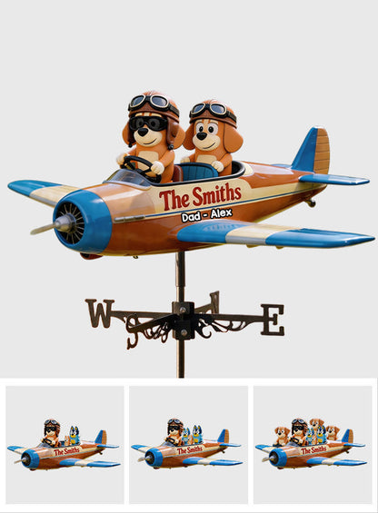 Blue Dog Family - Personalized Blue Dog Weather Vane