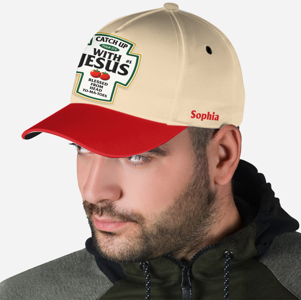 Funny Word Play, Faith In God - Personalized Christian Classic Cap & Leather Phone Case