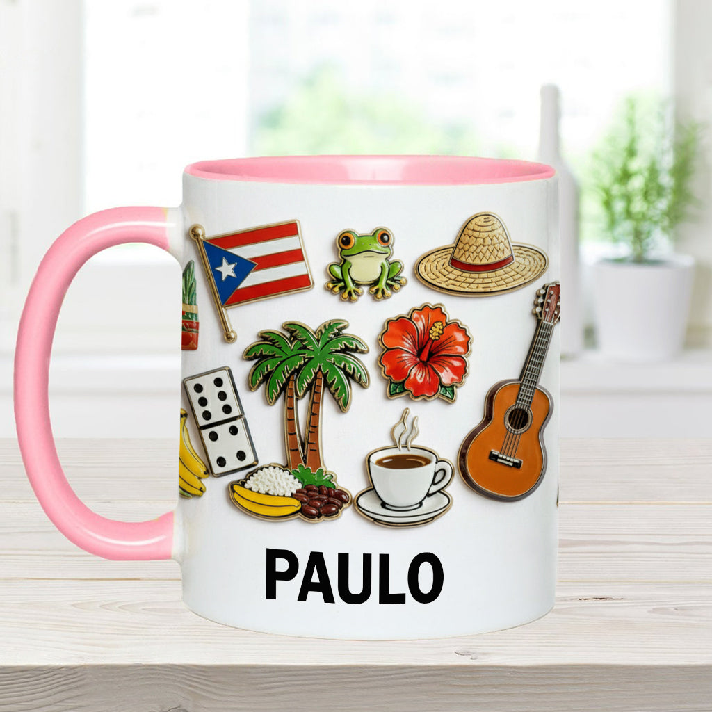 Proud To Be Puerto Rican - Personalized Expats Accent Mug & Coaster