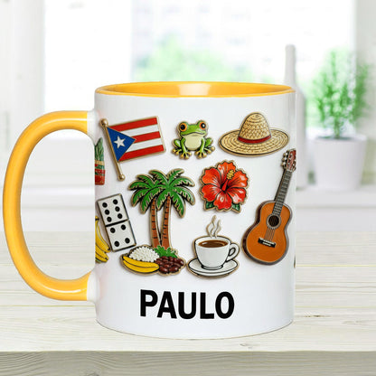 Proud To Be Puerto Rican - Personalized Expats Accent Mug & Coaster
