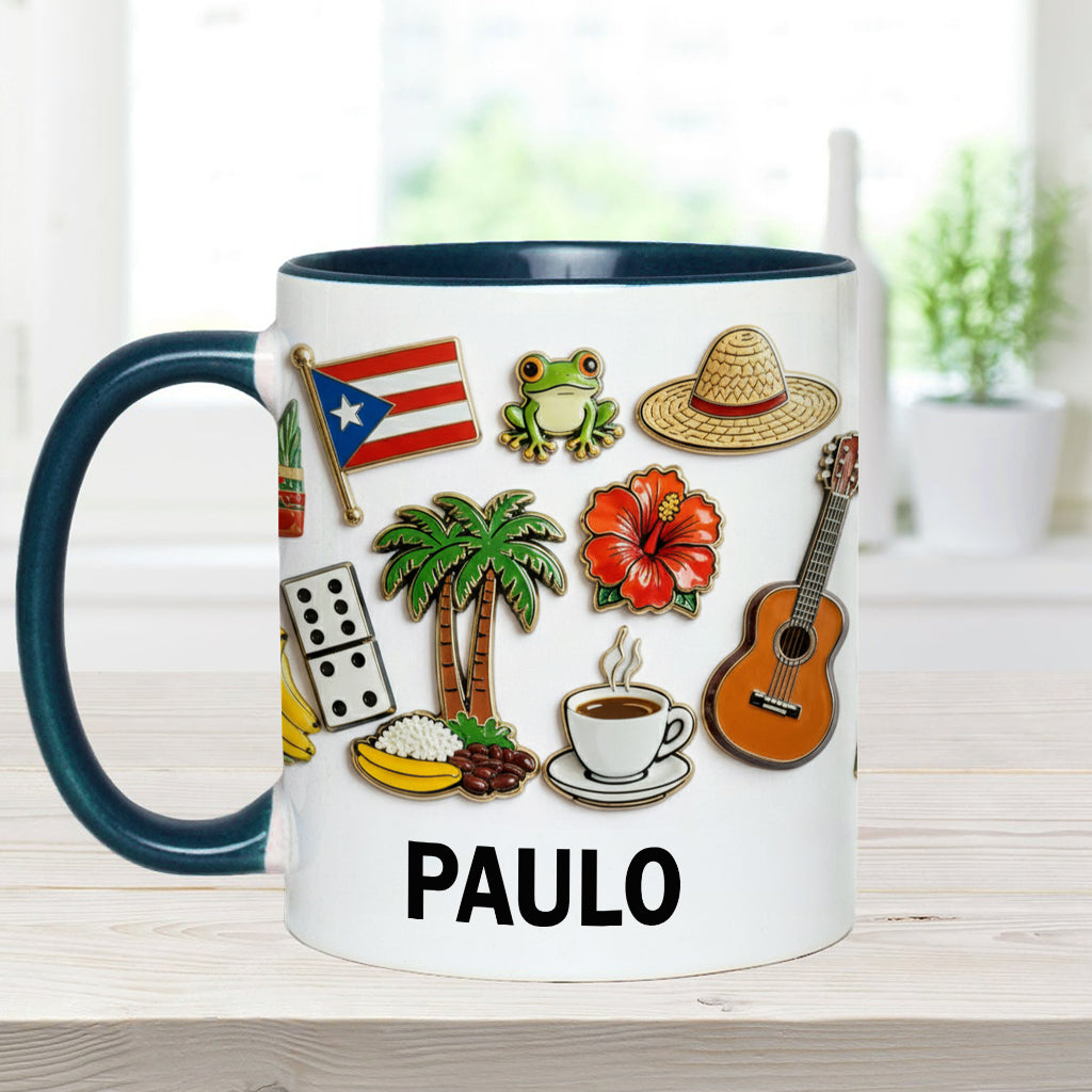Proud To Be Puerto Rican - Personalized Expats Accent Mug & Coaster
