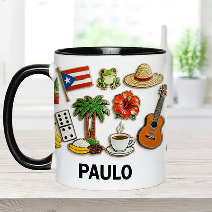Proud To Be Puerto Rican - Personalized Expats Accent Mug & Coaster