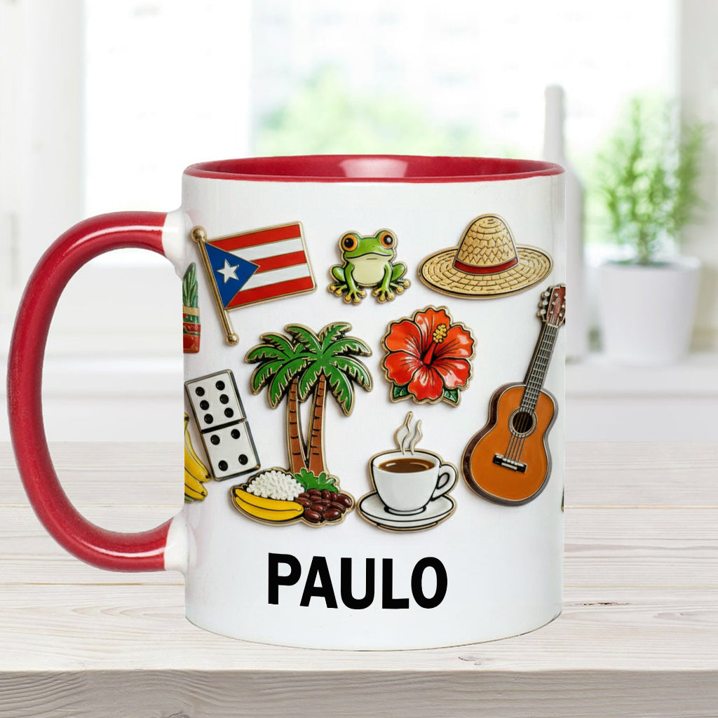 Proud To Be Puerto Rican - Personalized Expats Accent Mug & Coaster